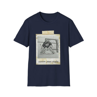 Where the Ice Meets the Surf Hockey T-Shirt — Vintage Goalie Photo Tee