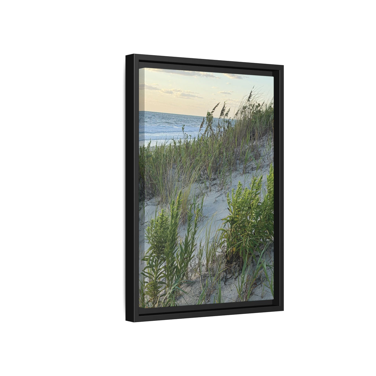 Framed Beach Dune Matte Canvas Print — Coastal Wall Art