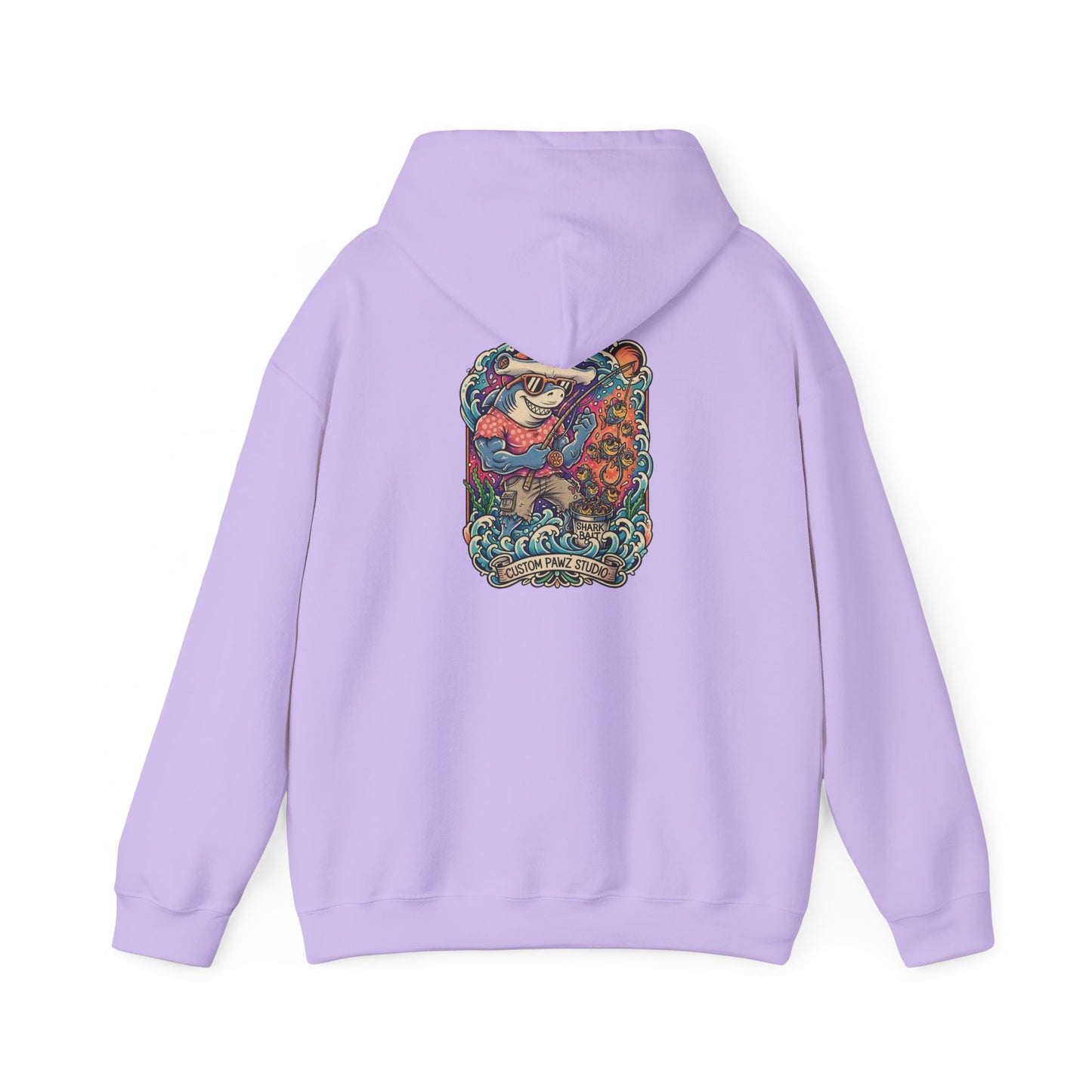 Hoodie - Vibrant Nautical Mermaid Backprint Hoodie with Tiny Paw Chest Logo