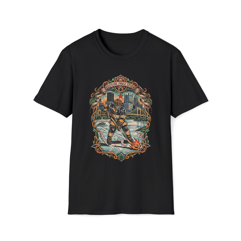 Fire and ice charity hockey t-shirt