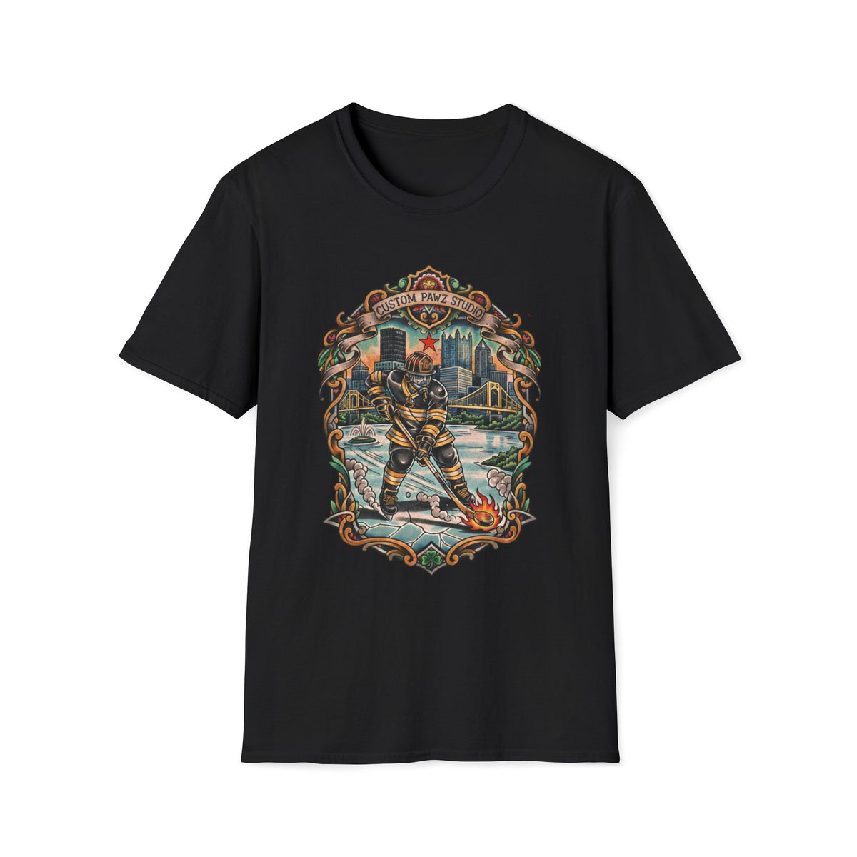 Fire and ice charity hockey t-shirt