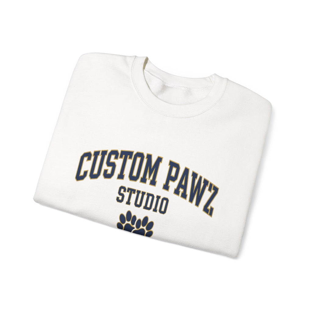 Crewneck Sweatshirt - "Custom Pawz Studio" Graphic with Paw Print