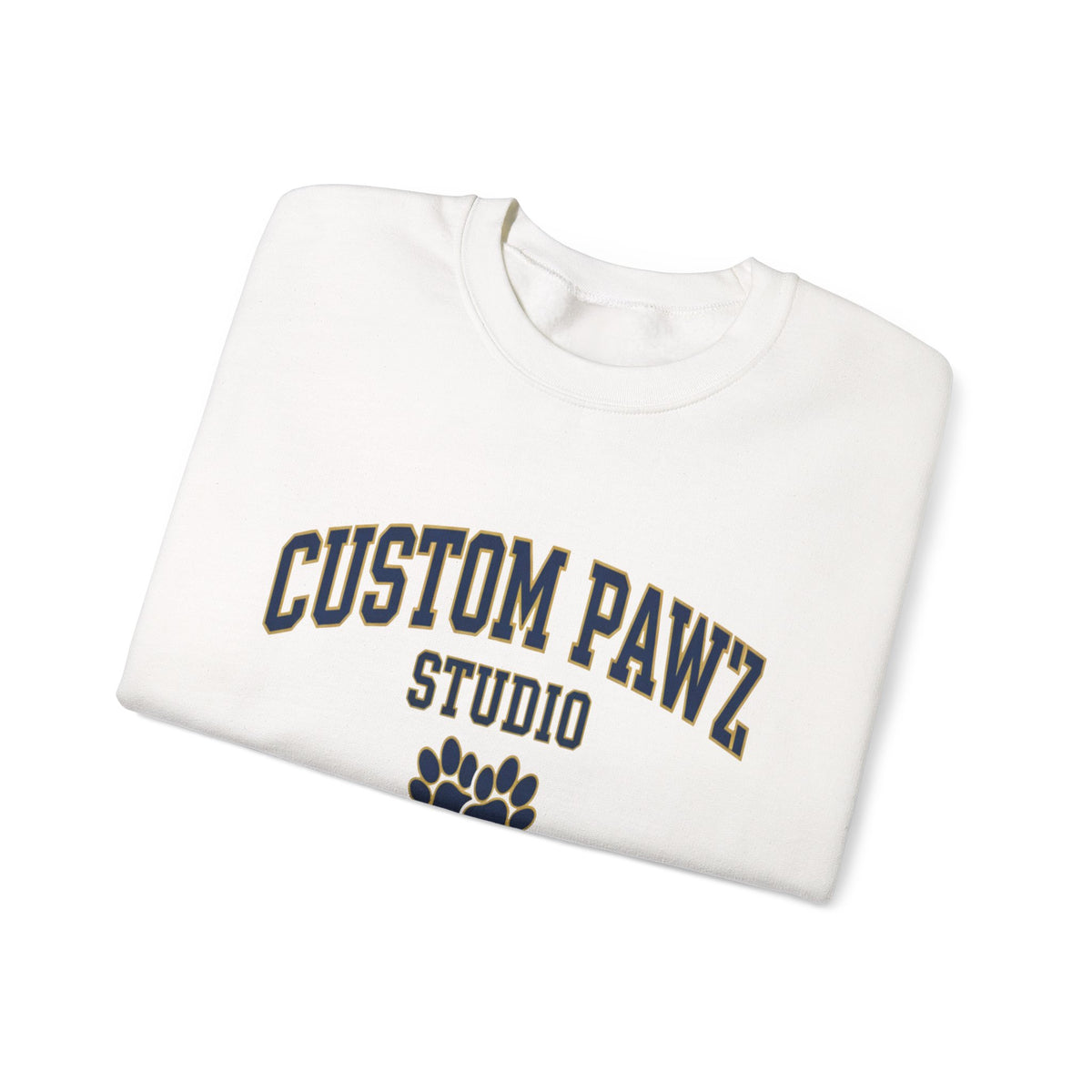 Crewneck Sweatshirt - "Custom Pawz Studio" Graphic with Paw Print