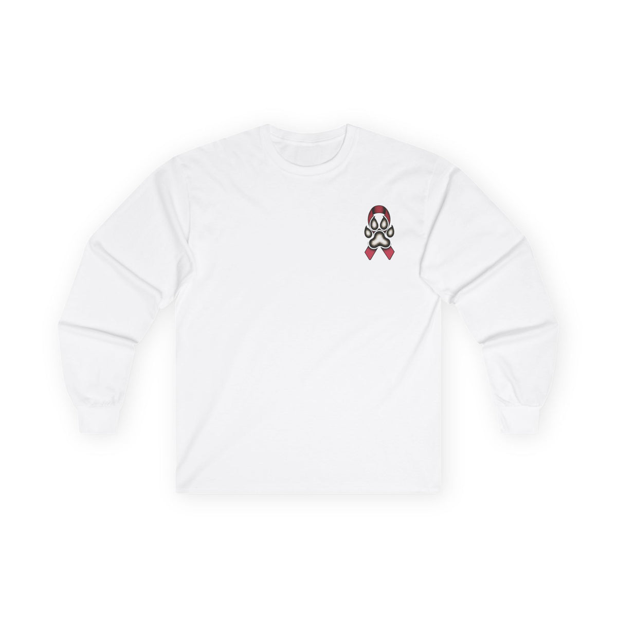 Long Sleeve Tee — Custom Paws Studio Breast Cancer Logo