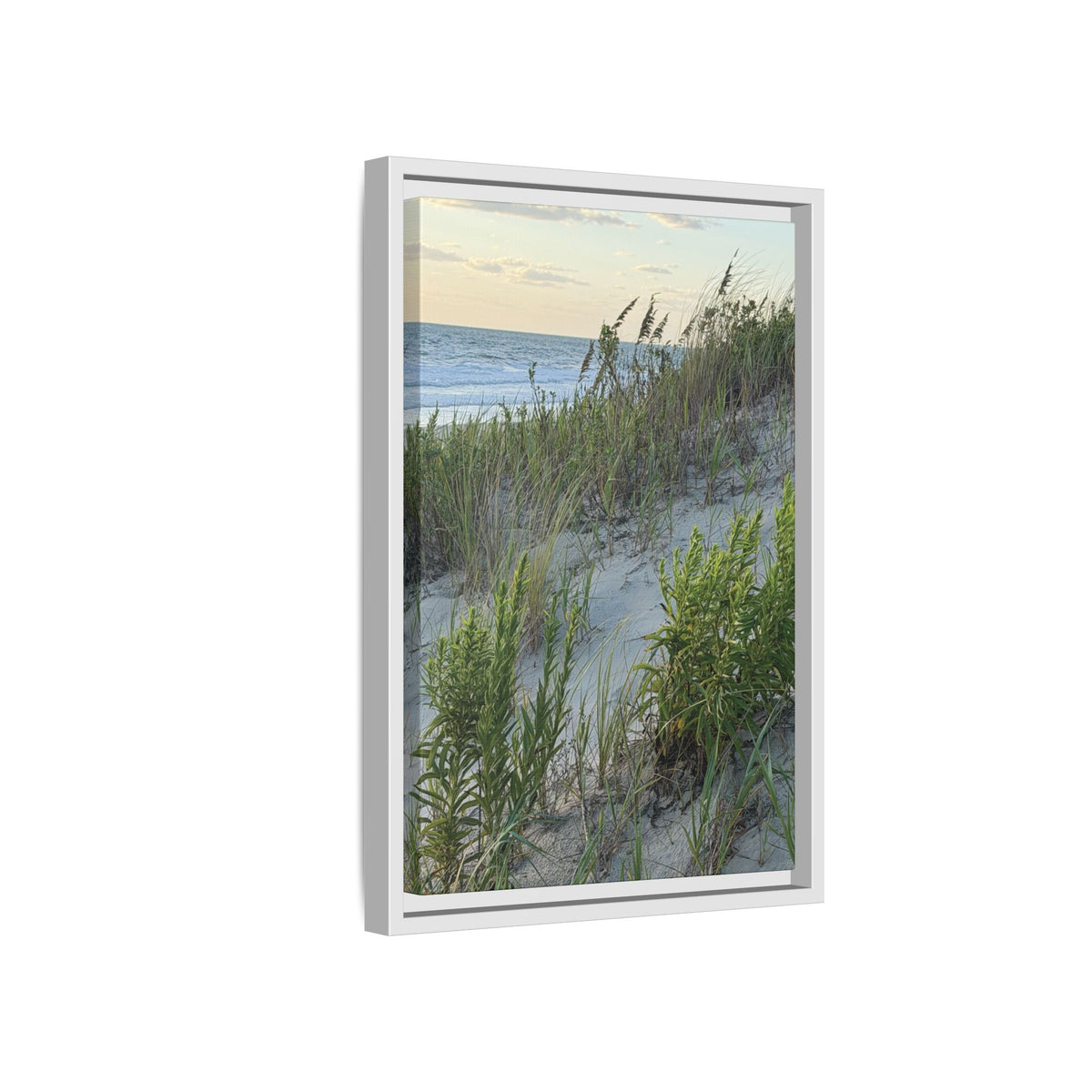 Framed Beach Dune Matte Canvas Print — Coastal Wall Art