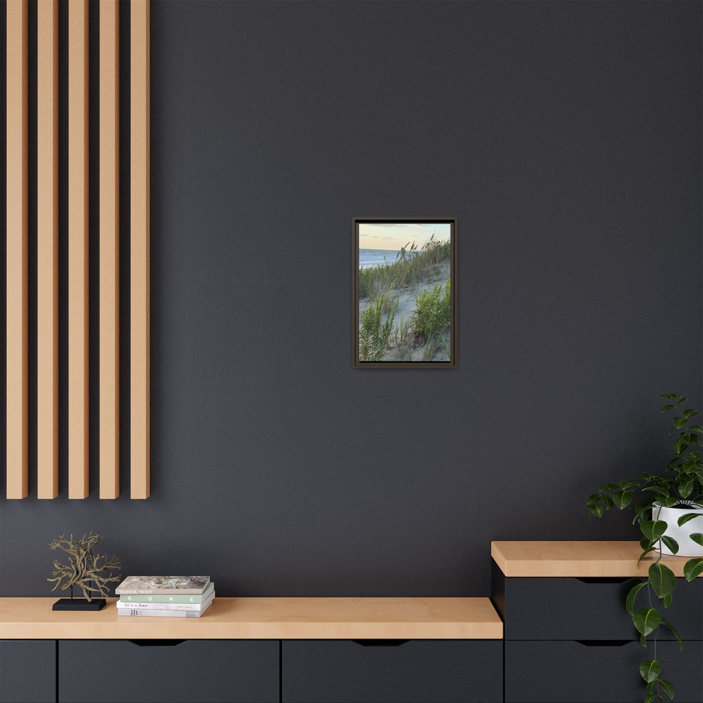 Framed Beach Dune Matte Canvas Print — Coastal Wall Art