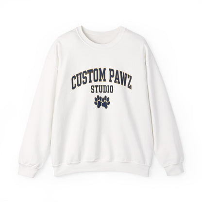 Crewneck Sweatshirt - "Custom Pawz Studio" Graphic with Paw Print