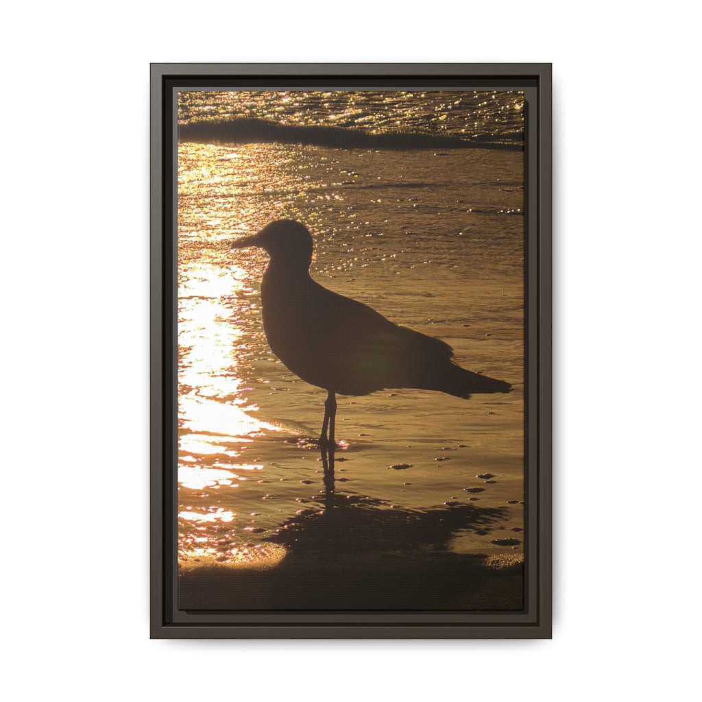 Seagull Sunset Matte Canvas Print (Framed)