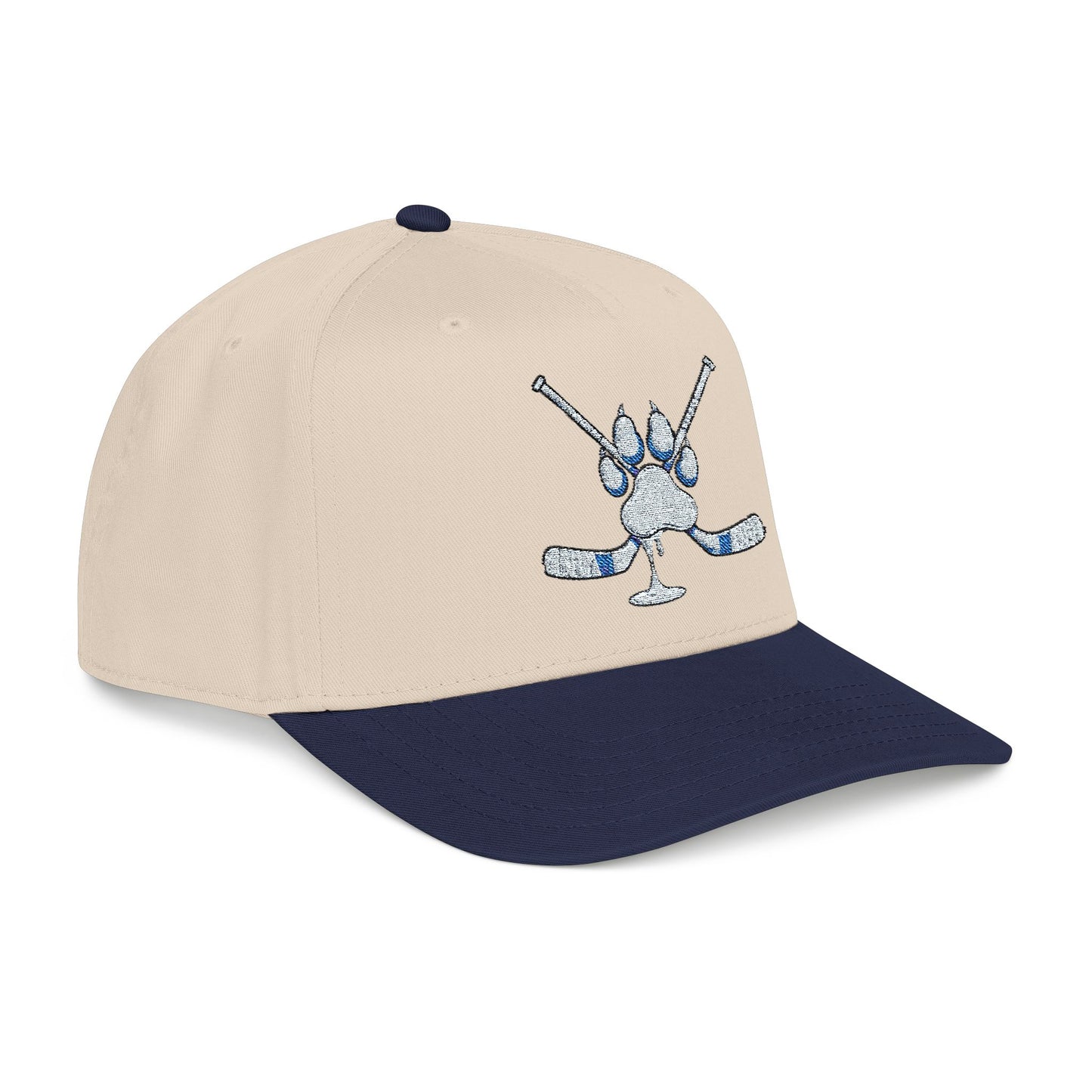 Baseball Cap — Sparkling Paw & Hockey Sticks Embroidered Hat