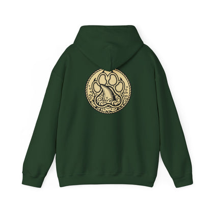 Wolf Paw Hoodie — Rustic Norse-Inspired Animal Print Sweatshirt
