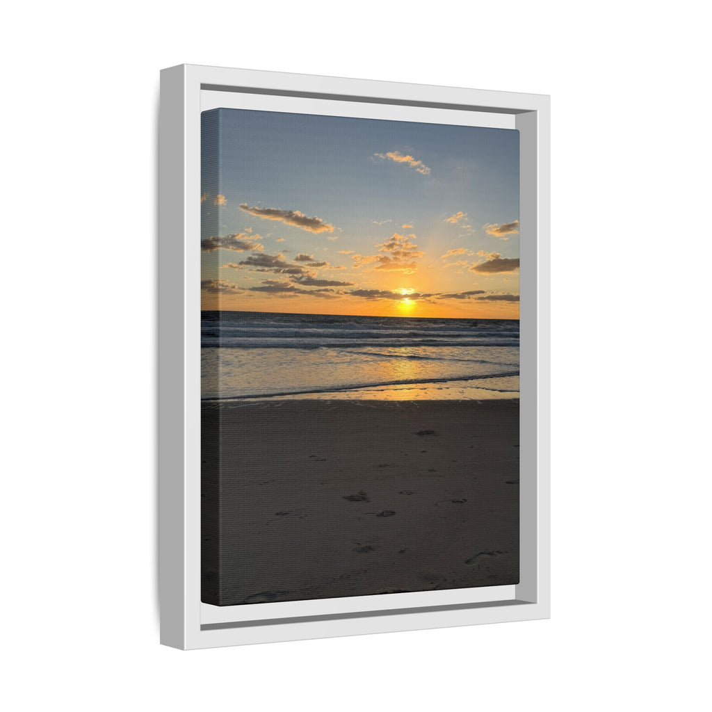 Framed Matte Canvas Sunrise  Beach Wall Art - Ocean Sunrise Photography
