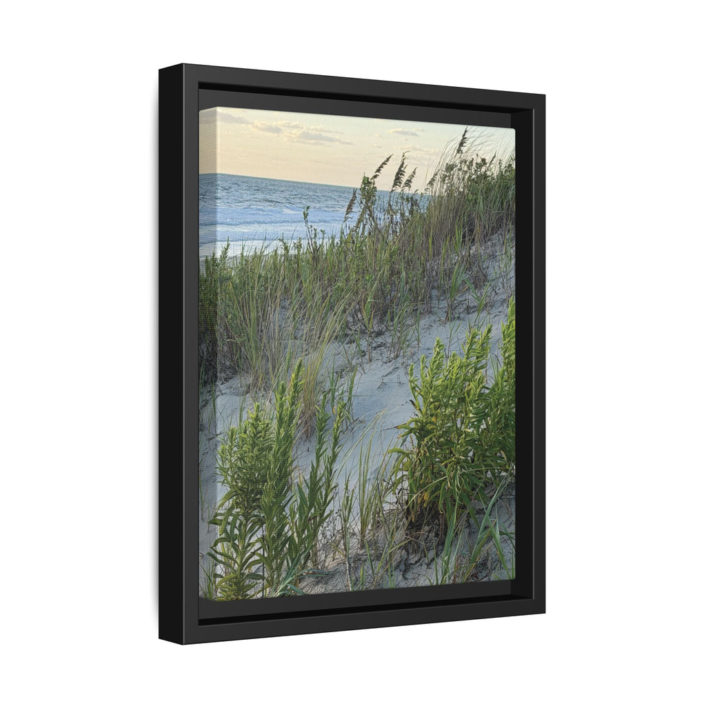 Framed Beach Dune Matte Canvas Print — Coastal Wall Art