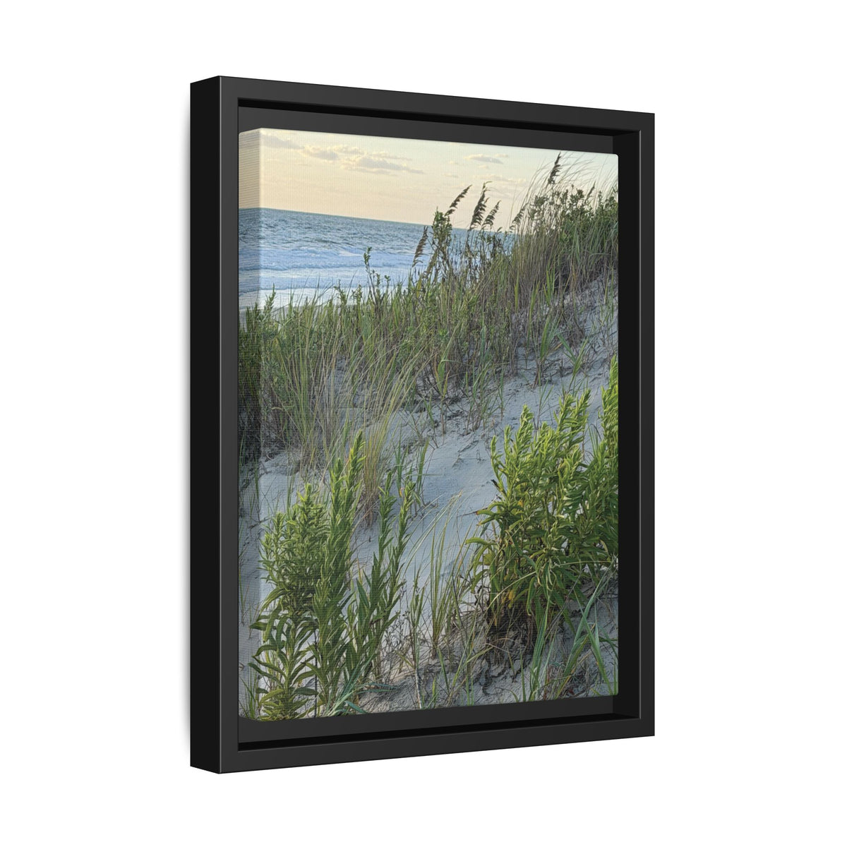 Framed Beach Dune Matte Canvas Print — Coastal Wall Art