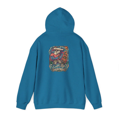 Hoodie - Vibrant Nautical Mermaid Backprint Hoodie with Tiny Paw Chest Logo