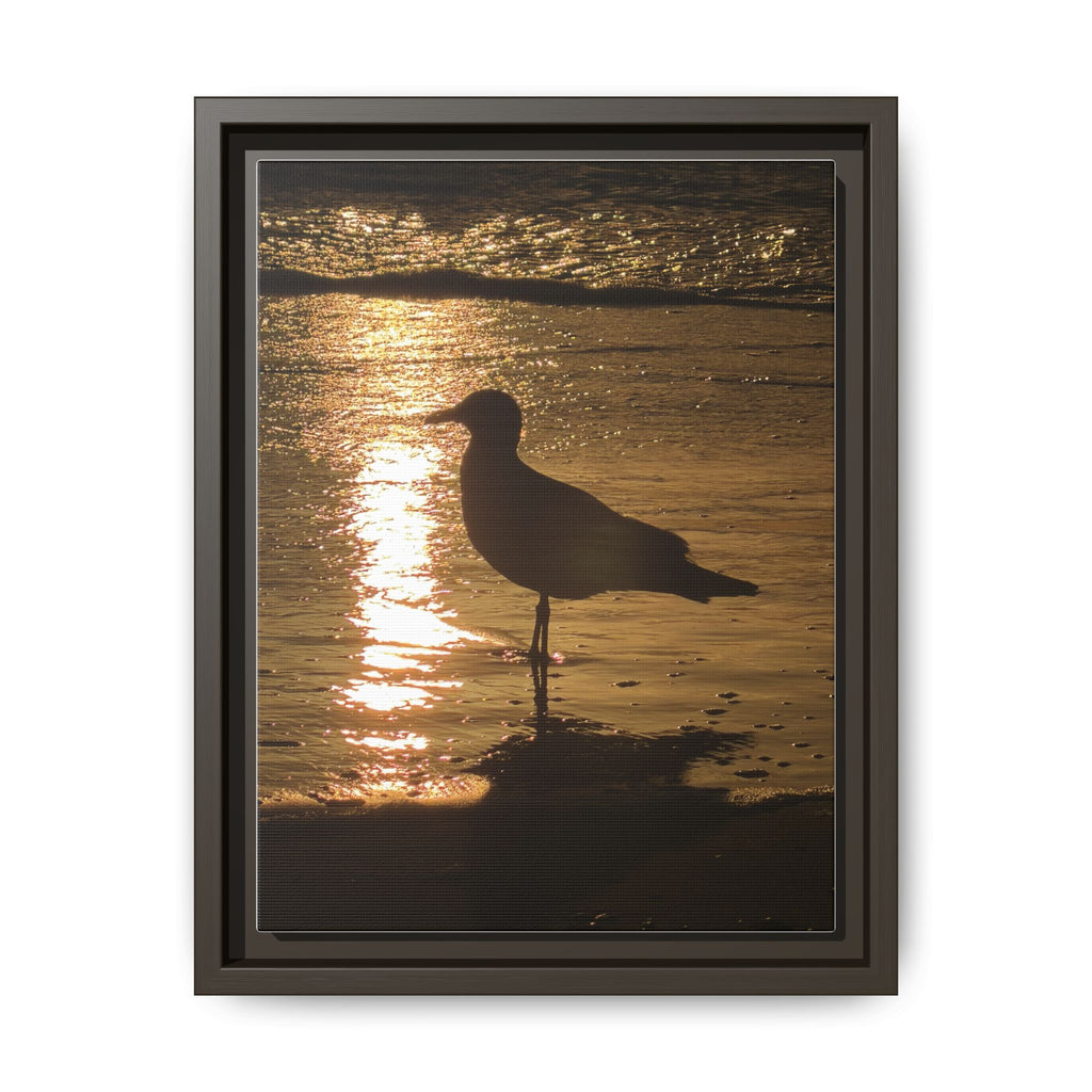 Seagull Sunset Matte Canvas Print (Framed)