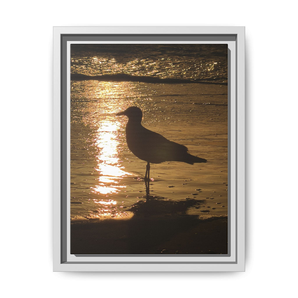 Seagull Sunset Matte Canvas Print (Framed)