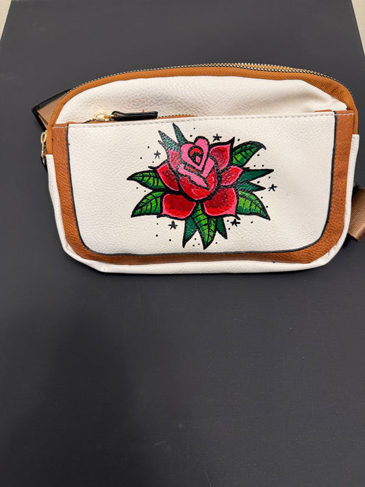 Custom rose painted bag