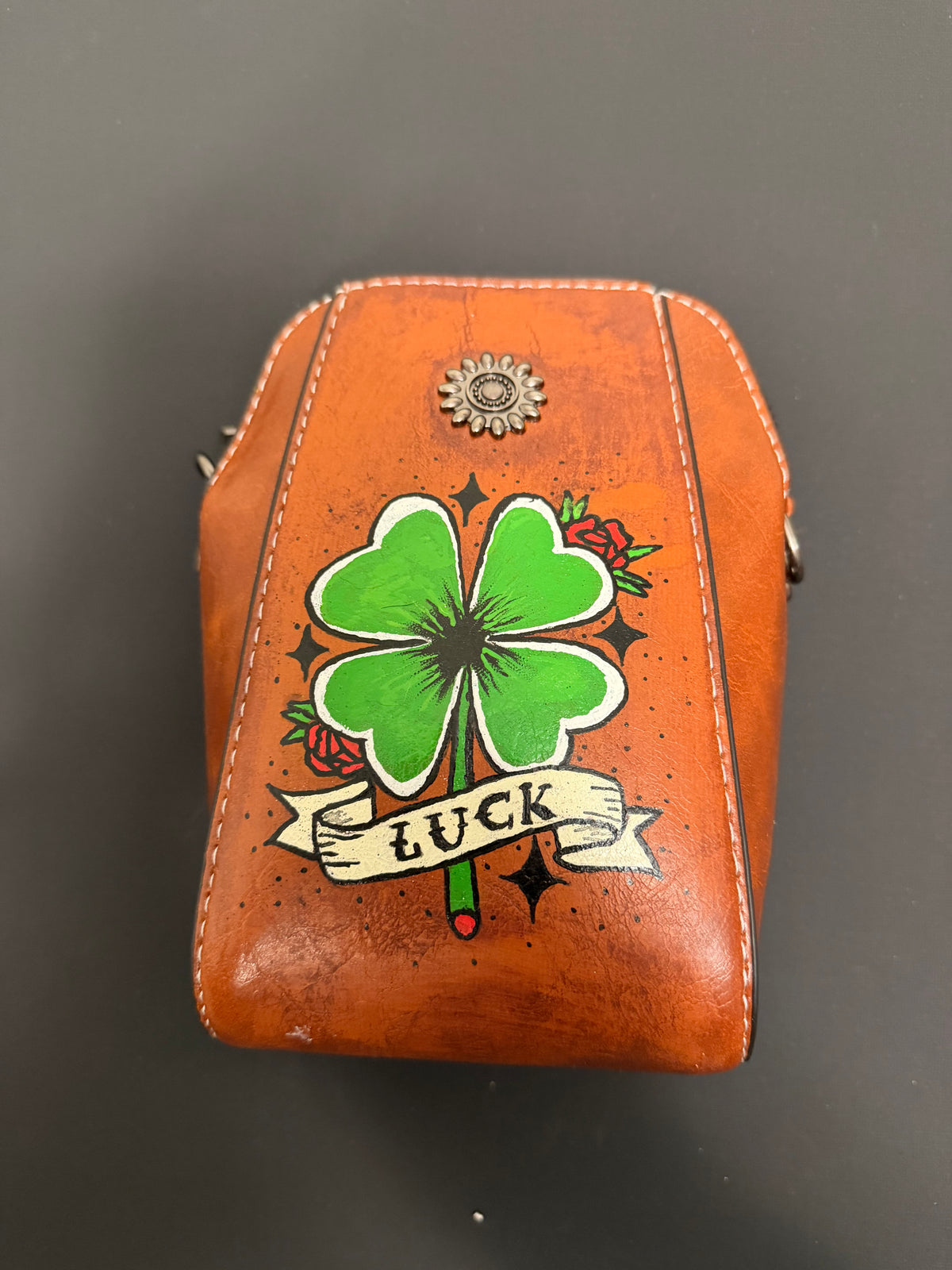 Custom shamrock painted bag